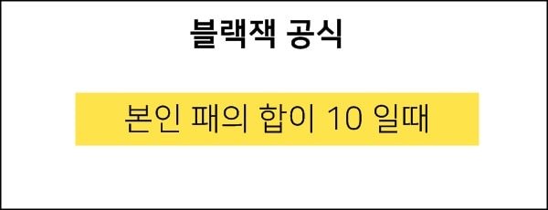 블랙잭 공식 패의 합이 10일때